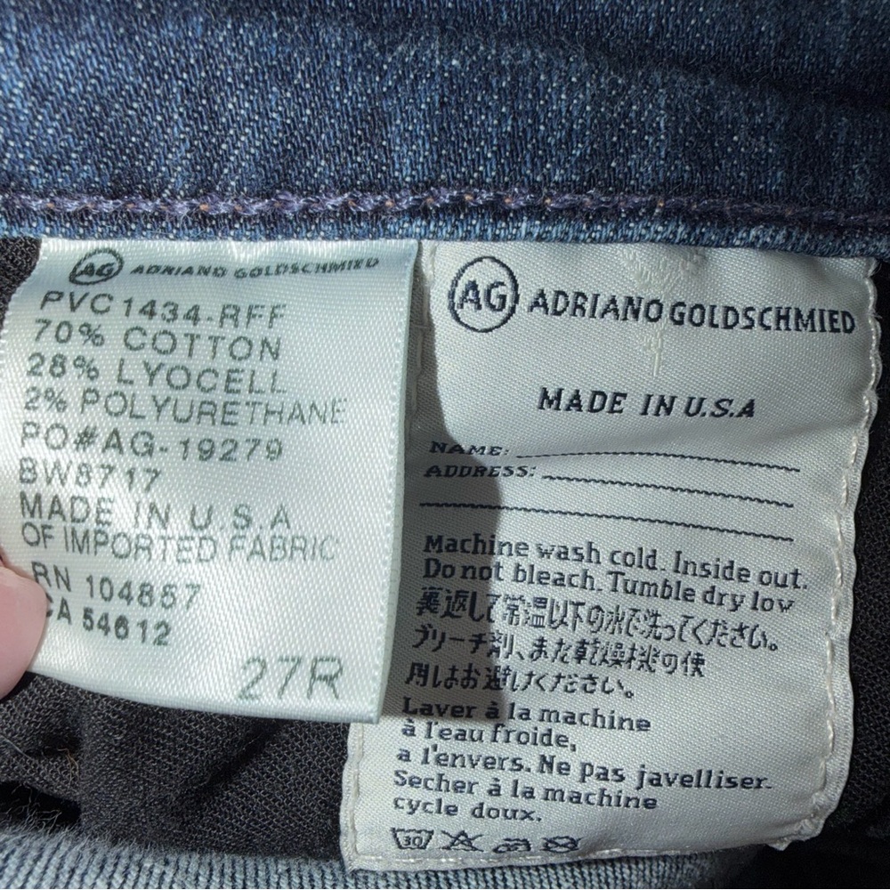 AG Adriano Goldschmied Prima Mid Rise Cigarette Jeans 27 Made USA - Picture 7 of 8